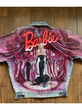 RARE Vintage Tony Alamo Barbie Solo in the Spotlight Hand Painted Denim Jacket